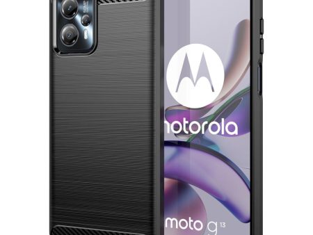 Motorola Moto G13   G23 Brushed Carbon Fiber Cover - Sort Online