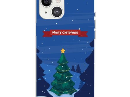 iPhone 15 Plus Fleksibelt Plastik Jule Cover - Merry Christmas - Juletræ Fashion