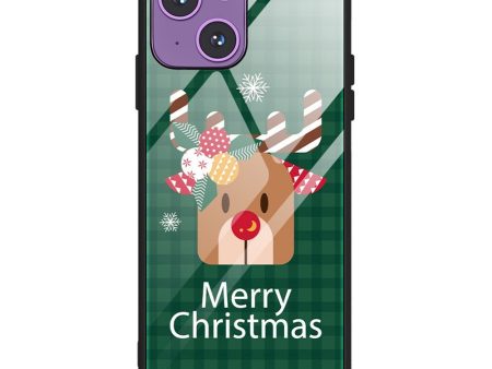 iPhone 15 Jule Cover m. Glasbagside - Merry Christmas - Rensdyr Cheap