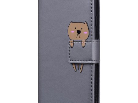 Samsung Galaxy A54 (5G) Flip Cover m. Kortholder   Ståfunktion   Strop - Grå (Hund) Sale