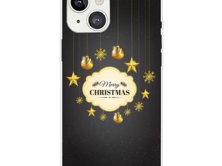 iPhone 15 Fleksibelt Plastik Jule Cover - Merry Christmas - Guld Dekorationer Fashion