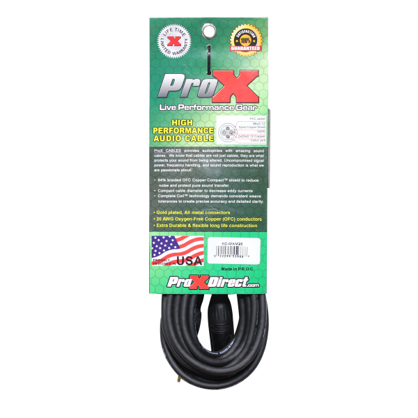 ProX XC-MXM25 Unbalanced 1 8  TRS-M Mini to XLR3-M High Performance Audio Cable - 25 Ft. For Sale