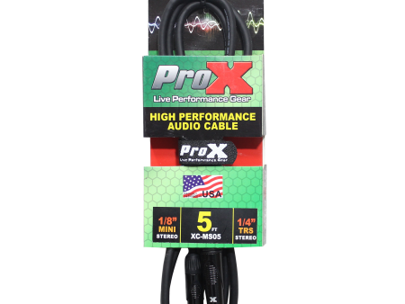 ProX XC-MS05 Balanced TRS-M Mini 1 8  to TRS-M High Performance Audio Cable - 5  Hot on Sale