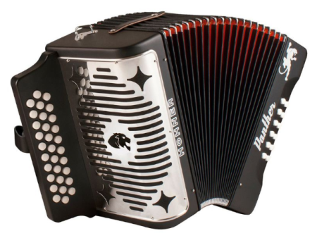 Hohner BLACK PANTHER 3-Row FBE Diatonic Accordion Key Of F   Bb   Eb Online Sale