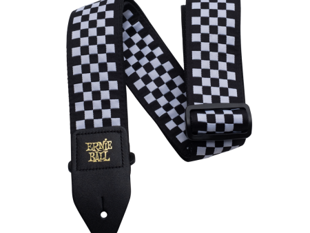 Ernie Ball 4149EB Black & White Checkered Premium Strap Online Sale