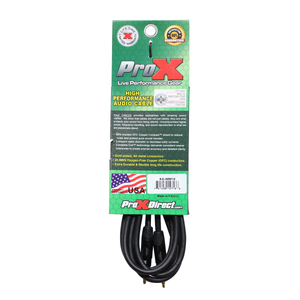 ProX XC-MM10 Balanced TRS-M Mini 1 8  to TRS-M Mini 1 8  High Performance Audio Cable - 10 Ft. Cheap