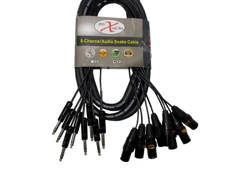 ProX XC-8SXM10 10 Ft. 8 Channel XLR3M TO 1 4  TRS Balanced Snake For Discount