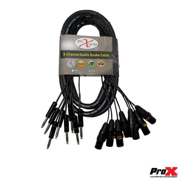 ProX XC-8SXM10 10 Ft. 8 Channel XLR3M TO 1 4  TRS Balanced Snake For Discount