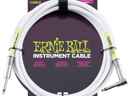 Ernie Ball 6049EB Straight Angle Instrument Cable (White) - 10  For Cheap