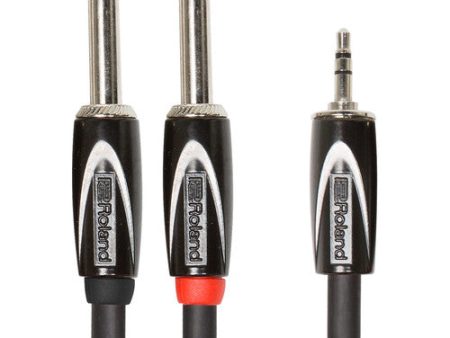 Roland RCC-5-3528-V2 Black Series 1 8  TRS to Dual 1 4  TS Cable - 5  Fashion