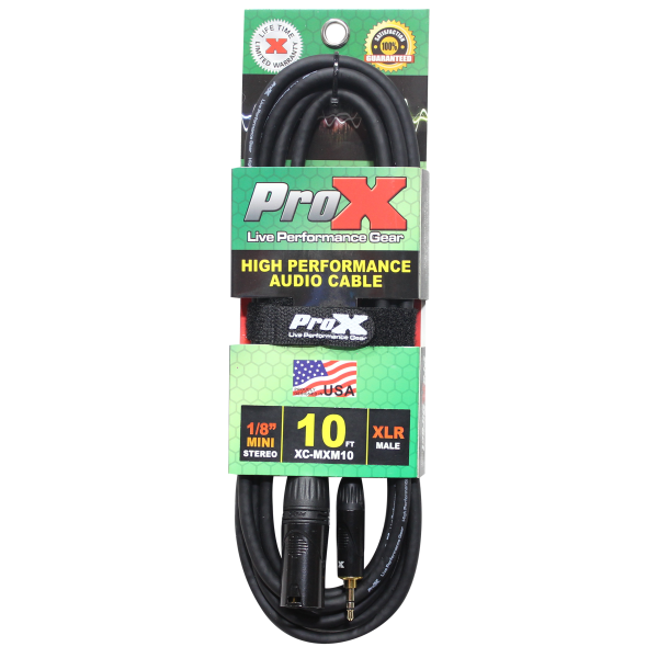 ProX XC-MXM10 Unbalanced 1 8  (3.5mm) TRS-M Mini to XLR3-M High Performance Audio Cable - 10 Ft. Online Sale