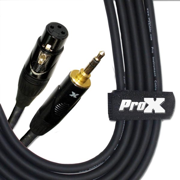 ProX XC-MXF05 Unbalanced 3.5mm TRS-M Mini to XLR3-F High Performance Audio Cable - 5 Ft. Online Sale