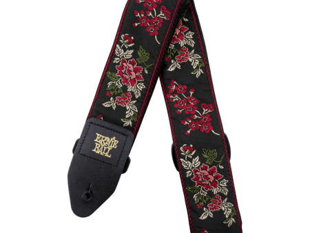 Ernie Ball 4142EB Red Rose Jacquard Guitar Strap Online