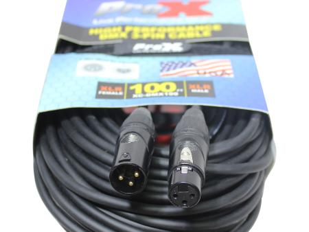 ProX XC-DMX100 100 Ft. DMX XLR3-M to XLR3-F High Performance Cable Online now