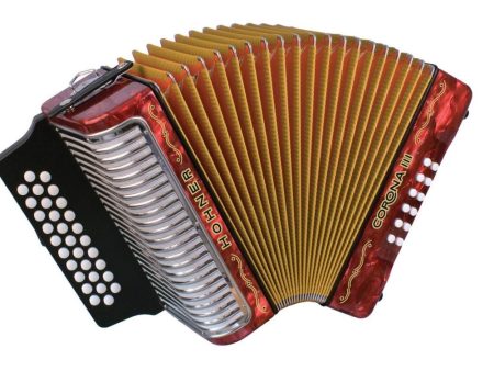 Hohner CORONA III G-C-F Accordion - Pearl Red For Discount