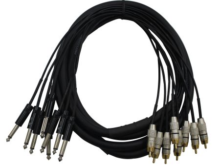 ProX XC-8PR10 10 Ft. Unbalanced 8-Ch 1 4  TS to RCA Male Snake Online Hot Sale