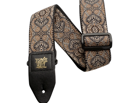 Ernie Ball 4163EB Gold & Black Paisley Jacquard Strap For Discount