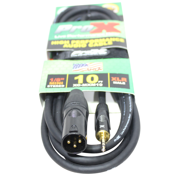 ProX XC-MXM10 Unbalanced 1 8  (3.5mm) TRS-M Mini to XLR3-M High Performance Audio Cable - 10 Ft. Online Sale