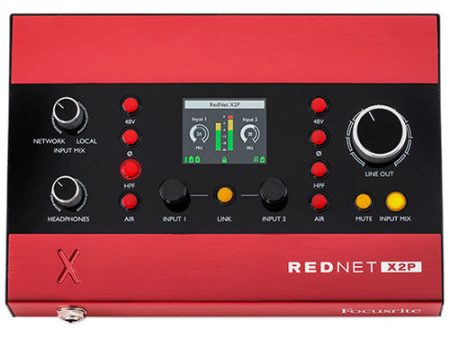 Focusrite Pro REDNET X2P 2x2 Dante Audio Interface with Red Evolution Mic Pres For Sale