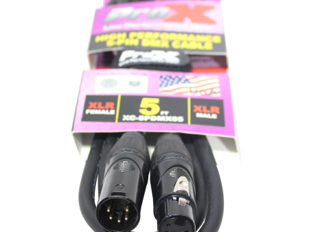 ProX XC-5PDMX05 5 Ft. DMX XLR5-M to XLR5-F High Performance Data Cable Cheap