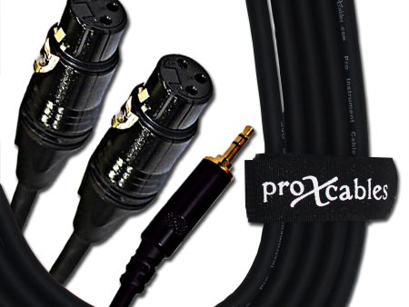 ProX XC-CMXF5 Unbalanced 3.5mm Mini TRS-M to Dual XLR-F High Performance Audio Y Cable - 5 Ft. on Sale