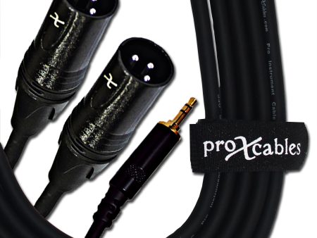 ProX XC-CMXM5 3.5mm Mini TRS Male to Dual XLR Male High Performance Audio Y Cable - 5 Foot Sale