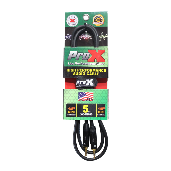 ProX XC-MM05 Balanced TRS-M Mini 1 8  to TRS-M Mini 1 8  High-Performance Audio Cable - 5 Ft. Sale