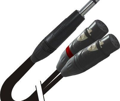 ProX XC-SYXF03 3 Ft. High Performance Y Cable 1 4  TRS-M Stereo to Dual XLR-F Cheap