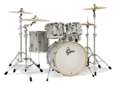 Gretsch Drums CM1-E605-SS Catalina Maple 5-Piece Shell Pack (Silver Sparkle) For Sale