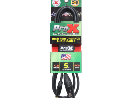 ProX XC-RXF05 5 Ft. Unbalanced RCA to XLR3-F High Performance Audio Cable Hot on Sale