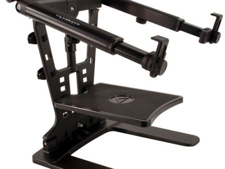 Ultimate Support LPT-1000QR HyperStation QR 5 8  Thread-Mountable Laptop   DJ Stand with QuickRelease Center Post (Black) For Sale