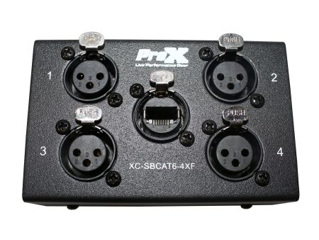 ProX Cable XC-SBCAT6-4XF 4 Channel XLR-F CAT6 Audio DMX Portable Snake Box FEMALE For Cheap