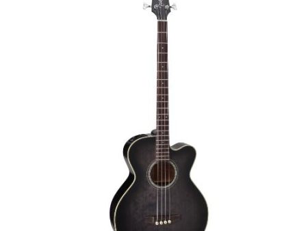 Takamine PB5-SBL Jumbo CA - Acoustic Electric Bass with CT4DX Preamp - Gloss See-thru Black For Cheap