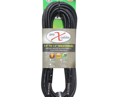 ProX XC-TRS25 Balanced 1 4  TRS-M to TRS-M High Performance Audio Cable - 25  Cheap