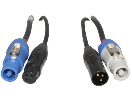 ProX XC-PWC14-DMX03 14 AWG PowerCon Blue-M to Gray-M + DMX-3 XLR M to F - 3ft on Sale