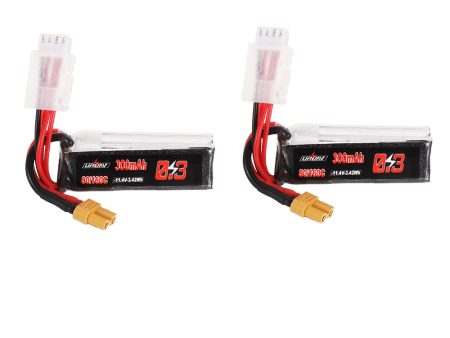 2Pcs URUAV 11.4V 300mAh 80C 160C 3S Lipo Battery XT30 Plug for FPV RC Drone Discount