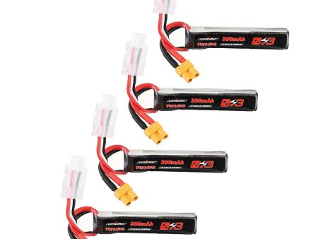 4Pcs URUAV 7.6V 300mAh 70C 140C 2S Lipo Battery XT30 Plug for RC Drone Sale